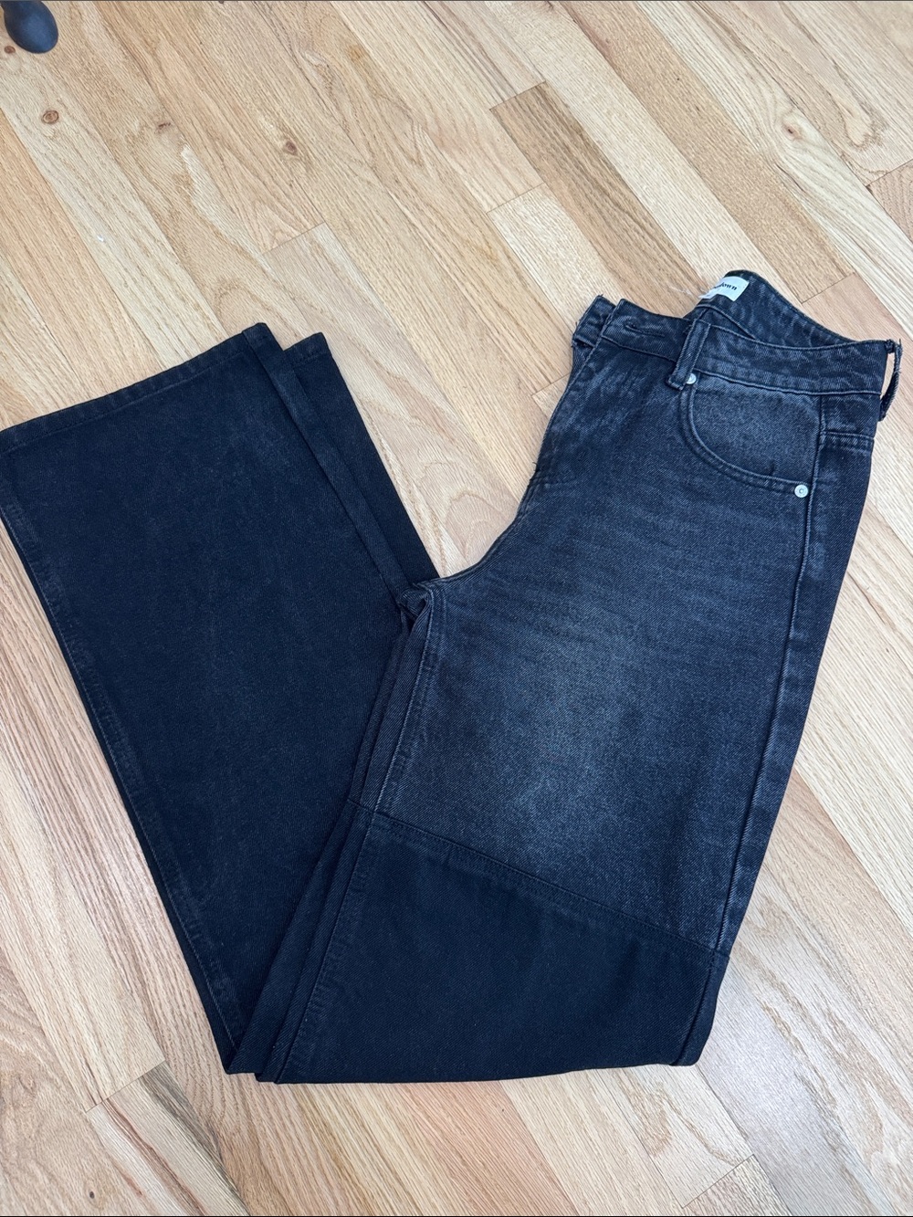 superdown Black Washed Straight Jeans